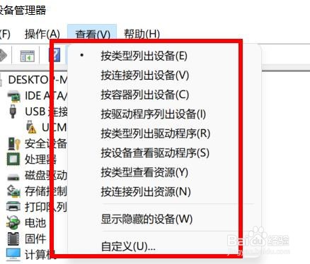Windows11如何按照类型列出设备管理器中的设备