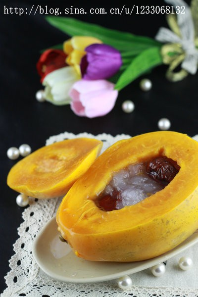 美容圣品木瓜炖雪蛤