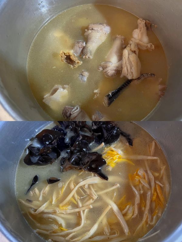 黄花菜木耳炖鸡汤