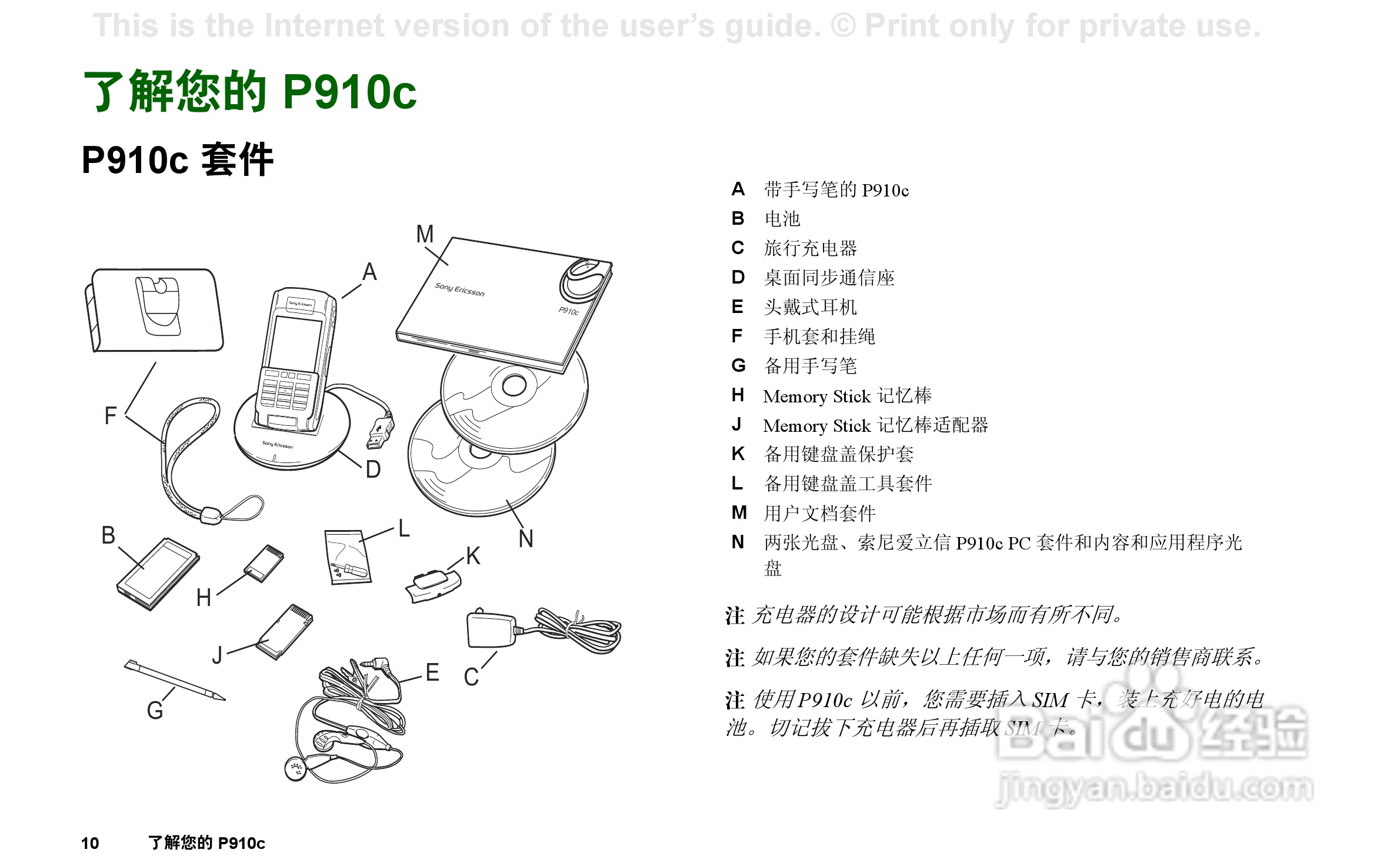 索尼爱立信P910C手机使用说明书:[1]