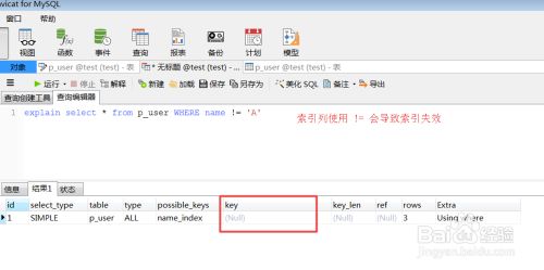 怎么判断mysql中sql语句索引是否生效
