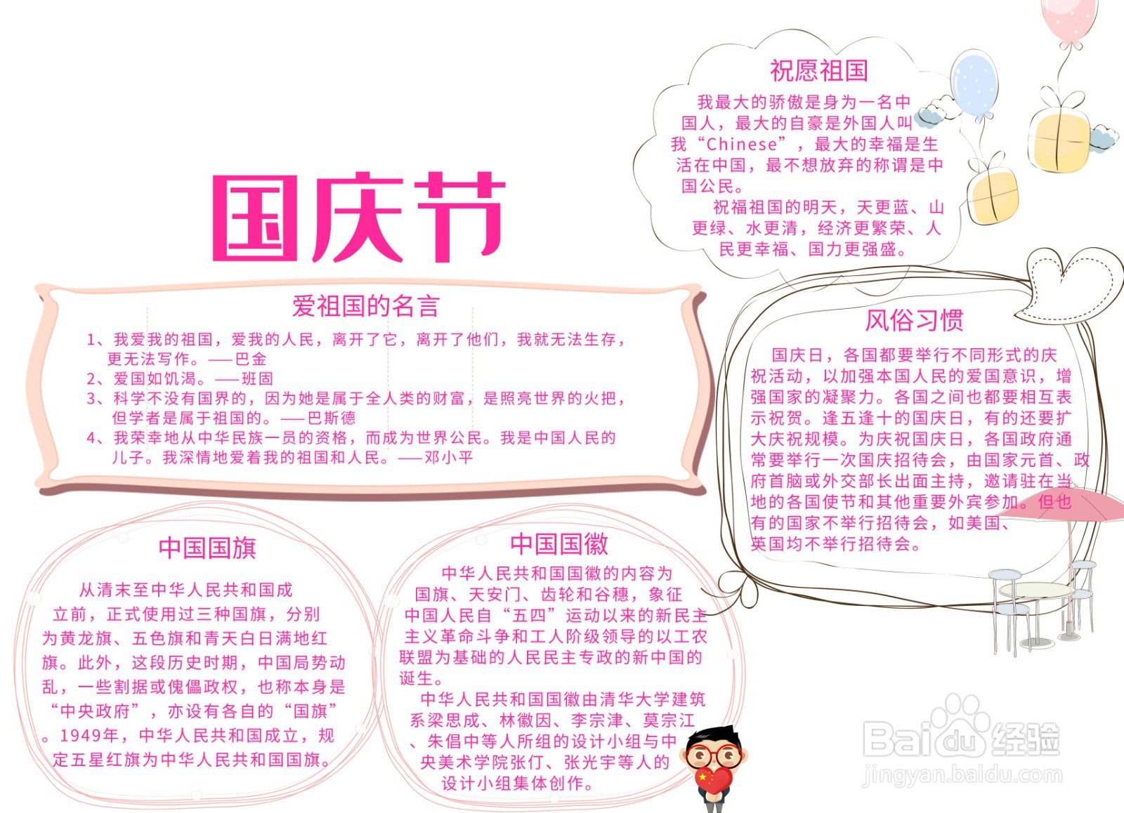 国庆节手抄报怎么画