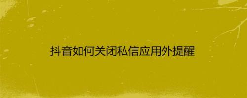 抖音如何关闭私信应用外提醒