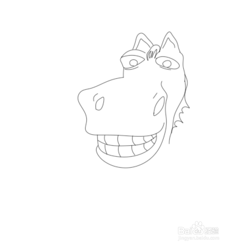 马的牙齿简笔画图片