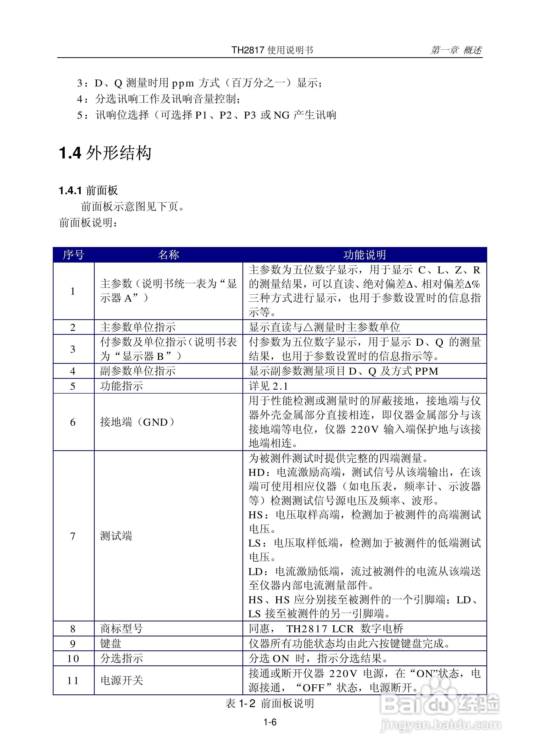 同惠LCR数字电桥TH1817使用说明书:[1]