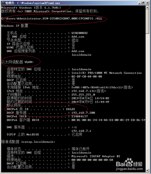 如何通过命令行命令查看DHCP客户端用户类ID