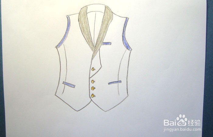 彩铅如何画漂亮的夹克背心