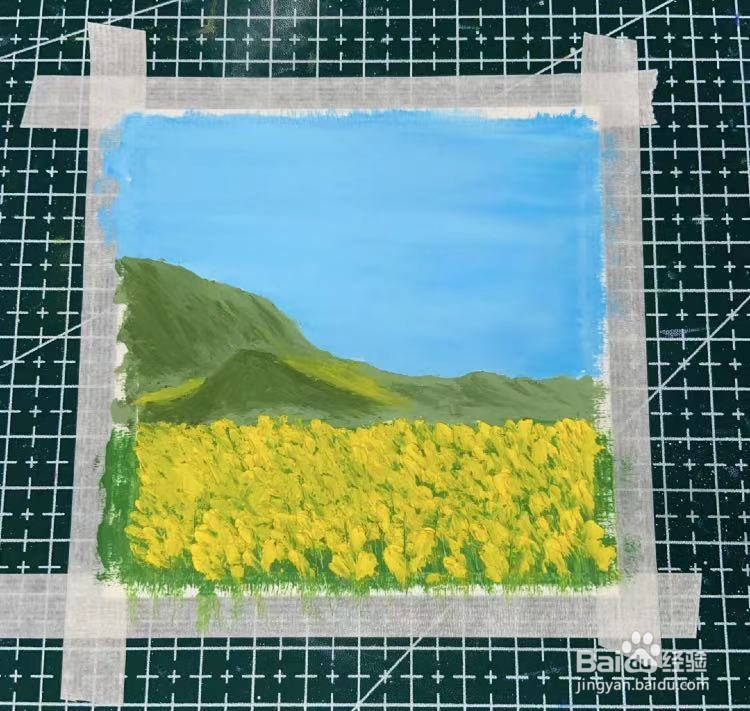 春天的油菜花风景图怎么画