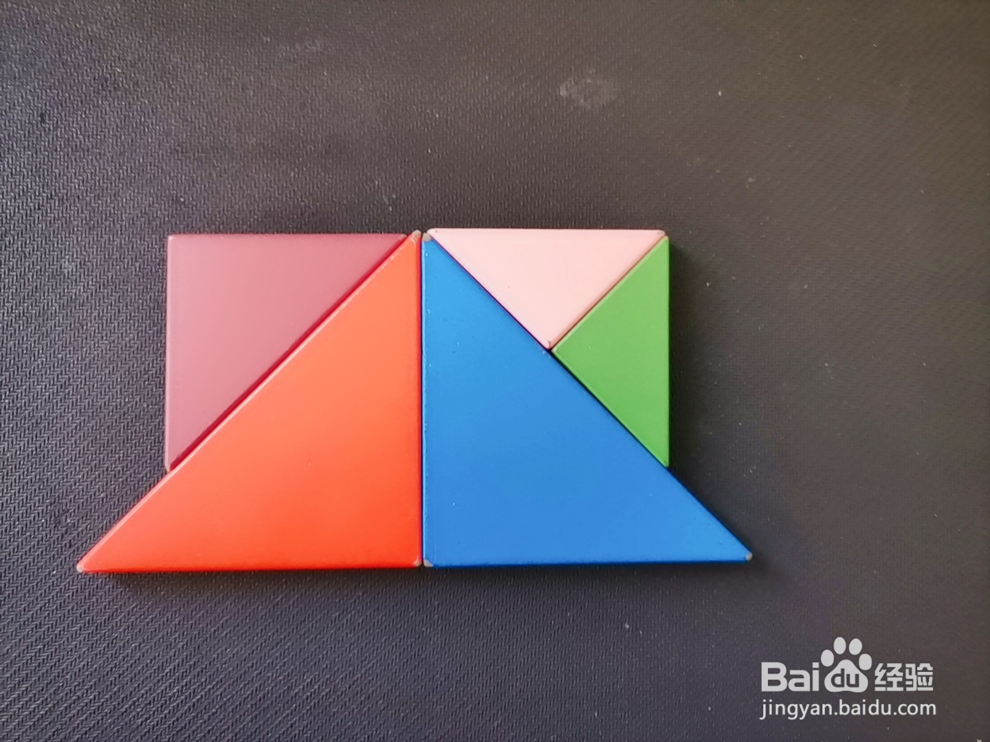 如何用七巧板拼一根蜡烛(4)