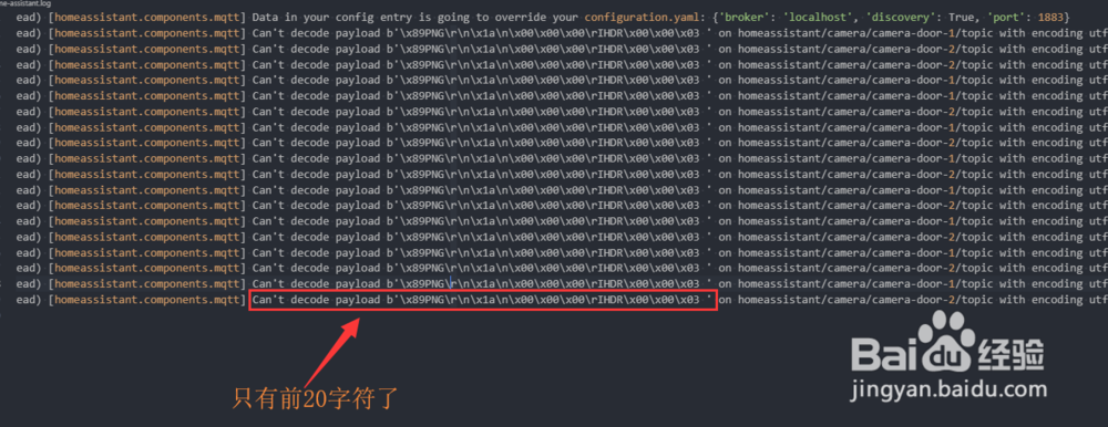 Home Assistant MQTT相机解码warning如何解决