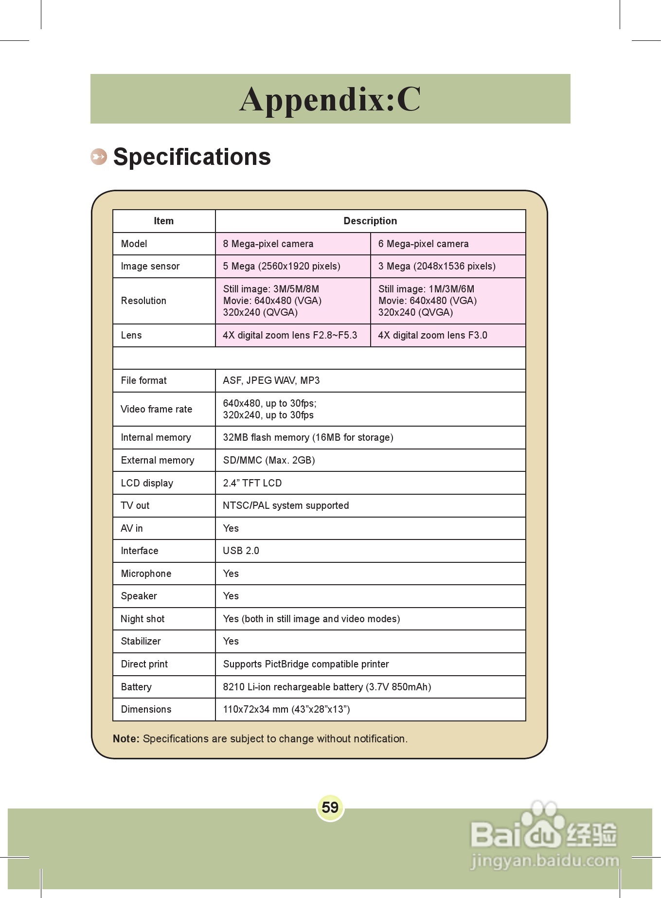 爱普泰克PocketDV 8800数码摄像机使用说明书:[6]