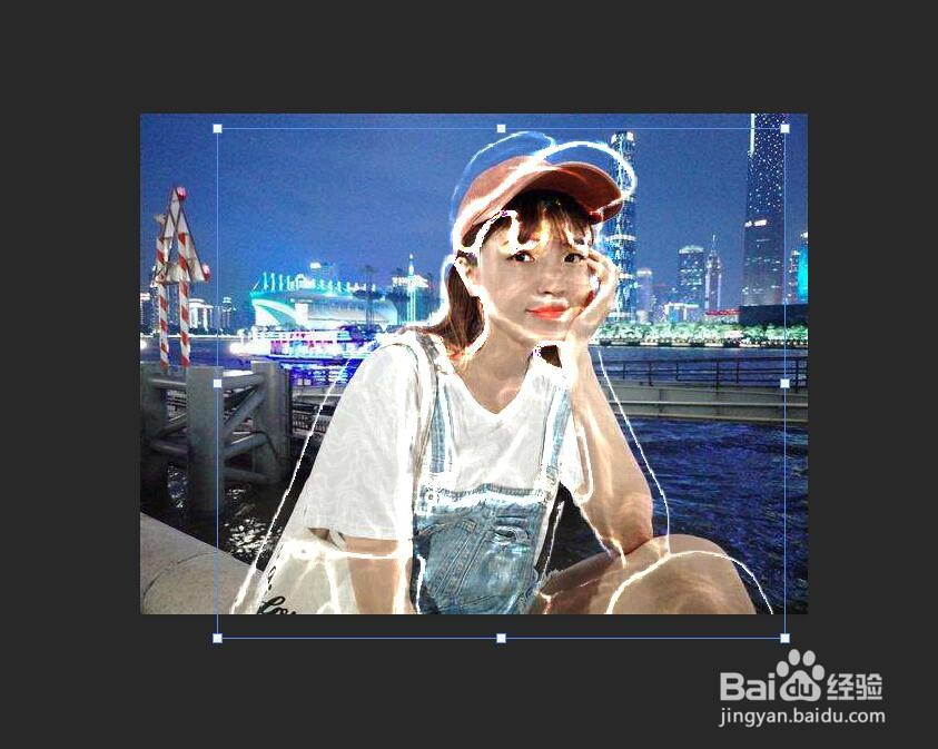 使用PS给人物制作线条外放效果照片