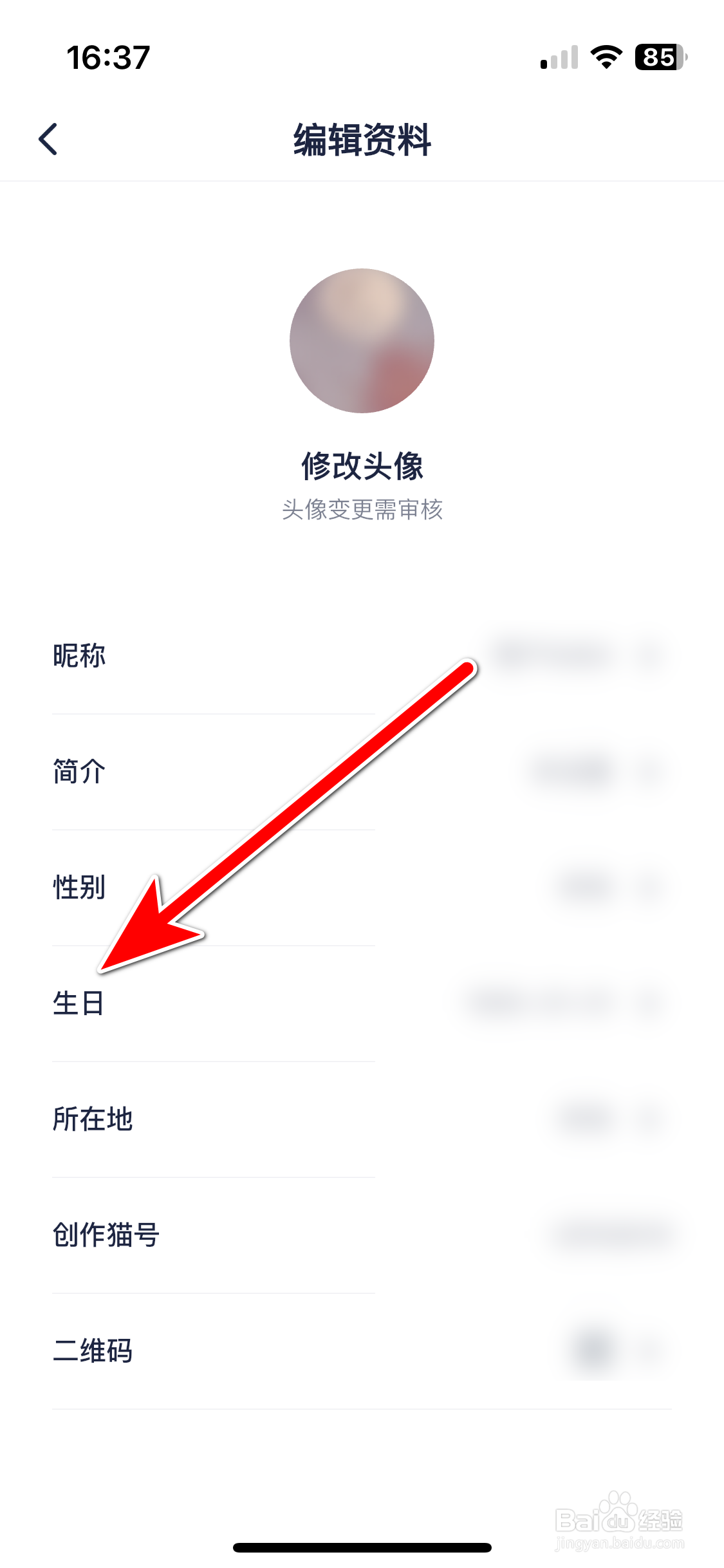 创作猫如何设置个人生日时间