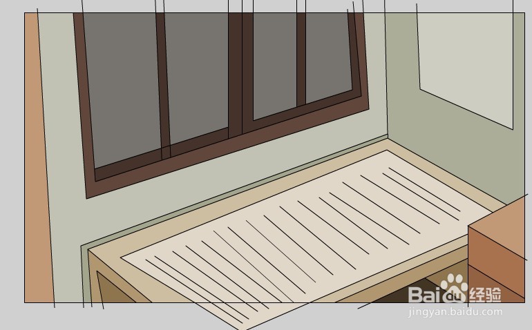 Flash画一个古代房子内部床的场景