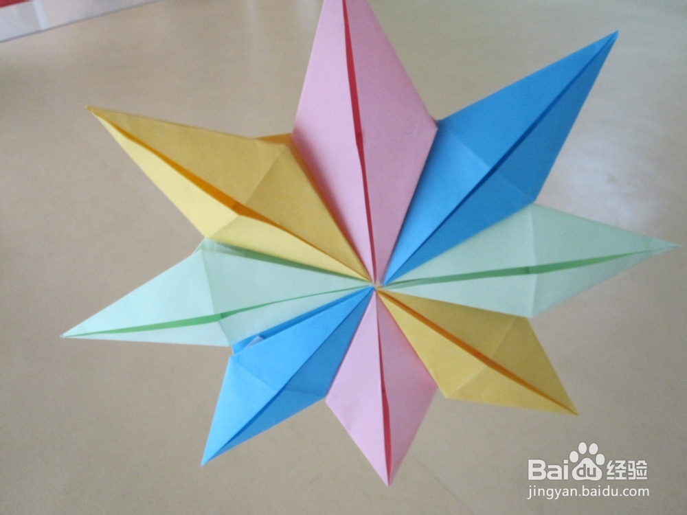 彩色八角星的折法