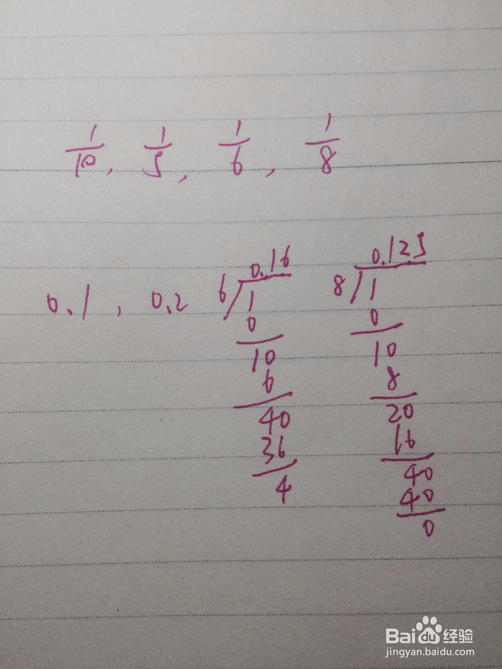 分数怎么化成小数