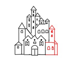 古堡城镇怎么画