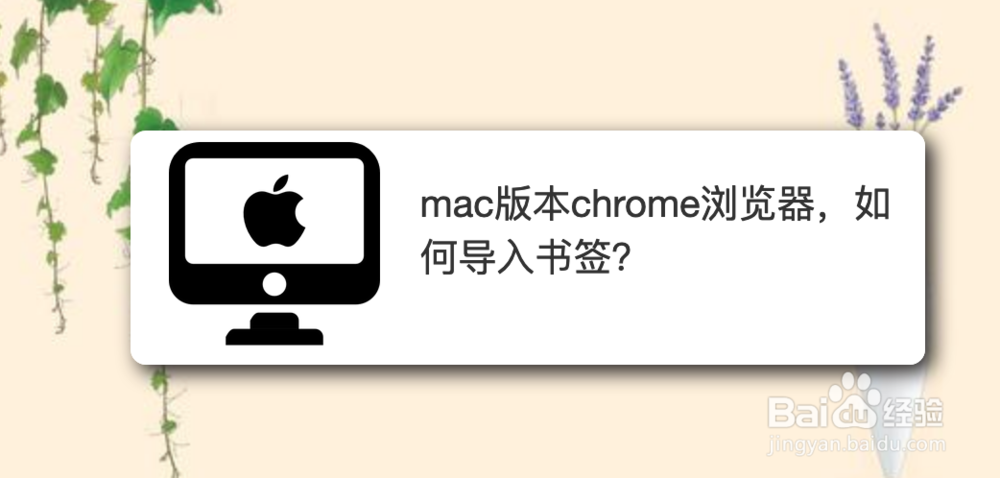 <b>mac版本chrome浏览器，如何导入书签</b>