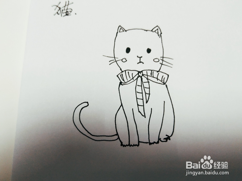 乖巧的卡通小猫咪简笔画怎么画