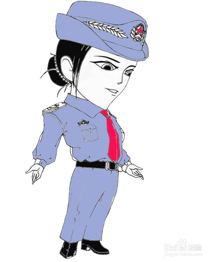 卡通女警察图片简笔画图片