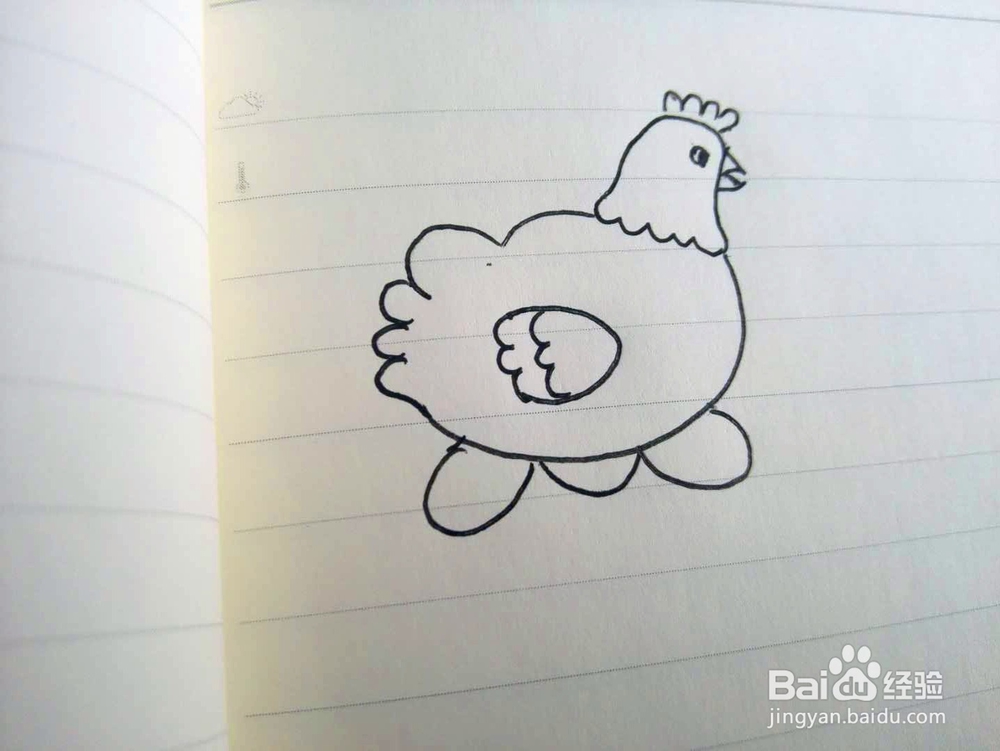 儿童画之母鸡下蛋的画法