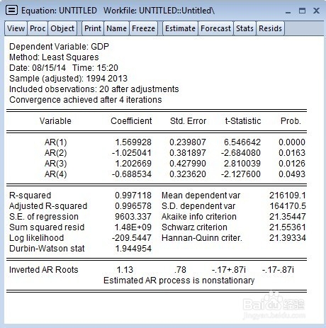 如何在Eviews定义自回归模型