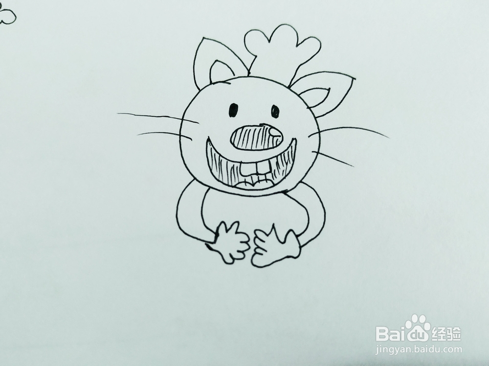 怎么来画一只卡通形象的老鼠简笔画呢