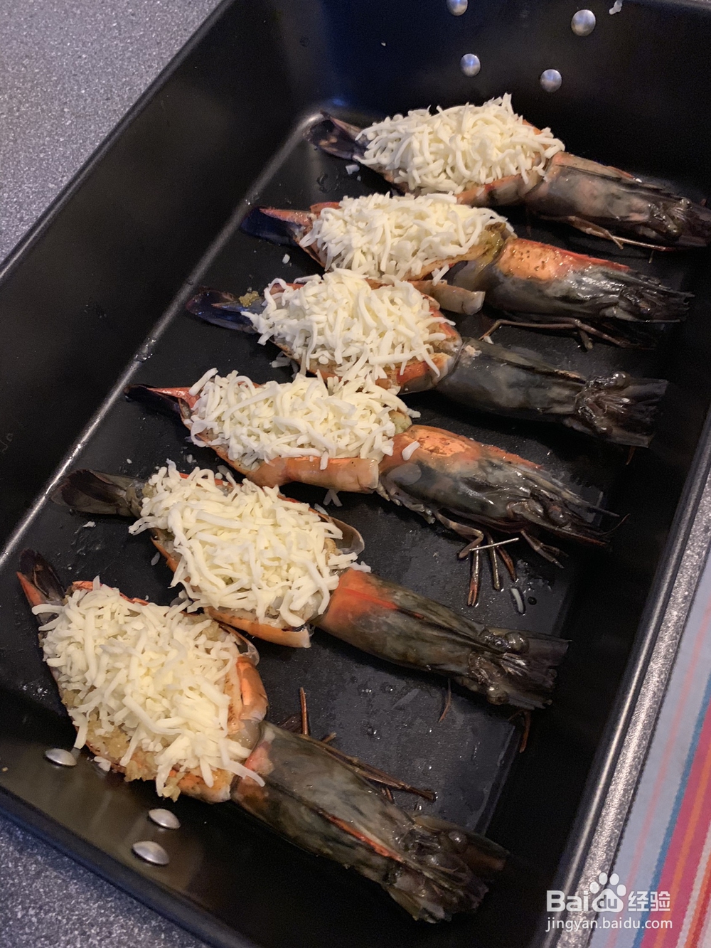 蒜蓉芝士焗大虾对虾海鲜美食教程