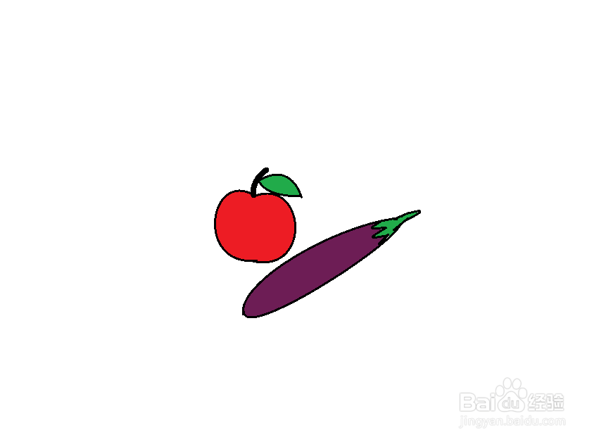 <b>怎么简单画茄子和苹果</b>