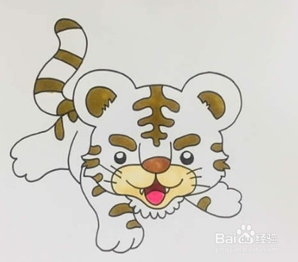 怎么画出黄色的老虎