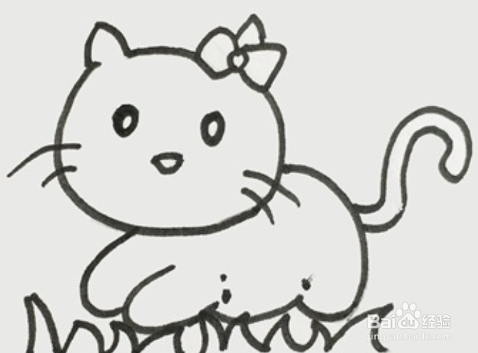 可爱小花猫简笔画