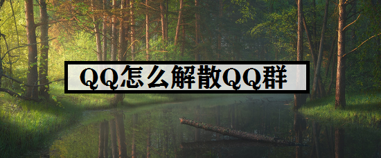 <b>QQ怎么解散QQ群</b>