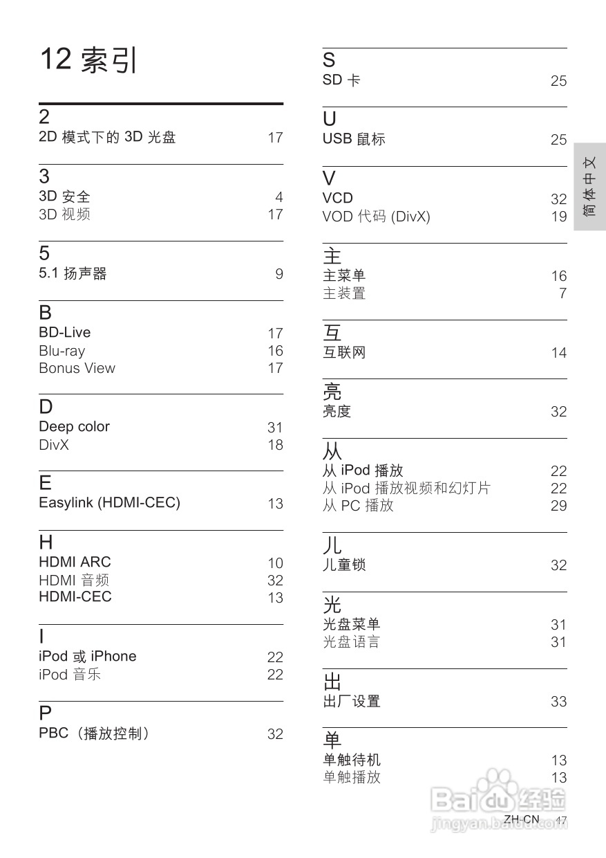 飞利浦HTB7590KD/98 5.1 家庭影院使用说明书:[3]
