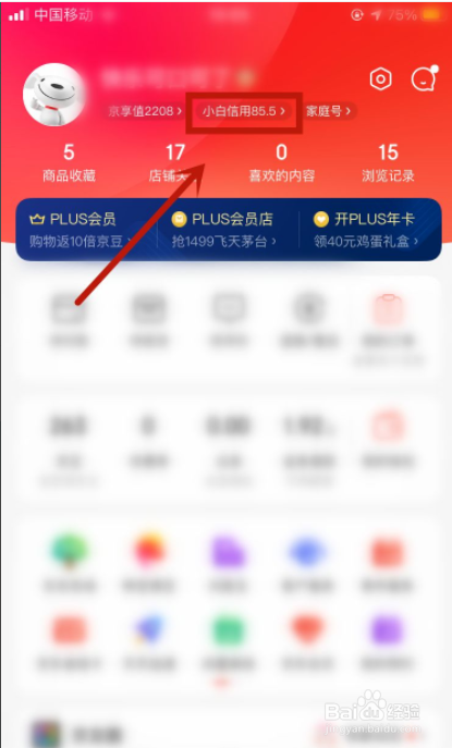 京东如何查看小白信用
