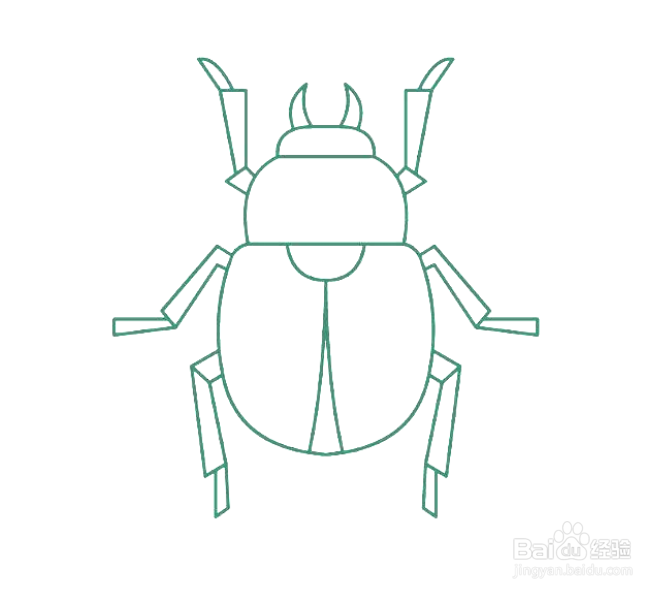如何画甲虫的简笔画
