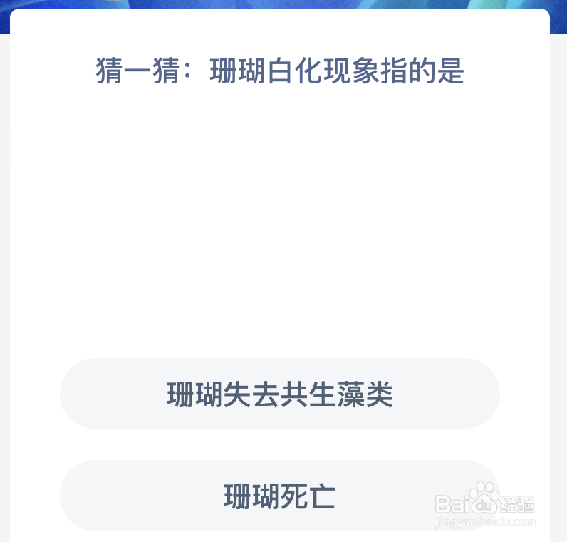 猜一猜珊瑚白化现象指的是