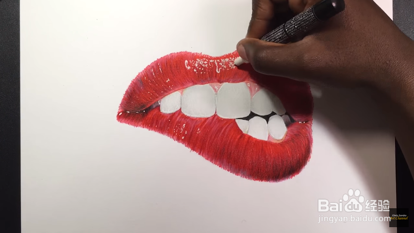 来画极具艺术气息的性感咬唇手绘教程