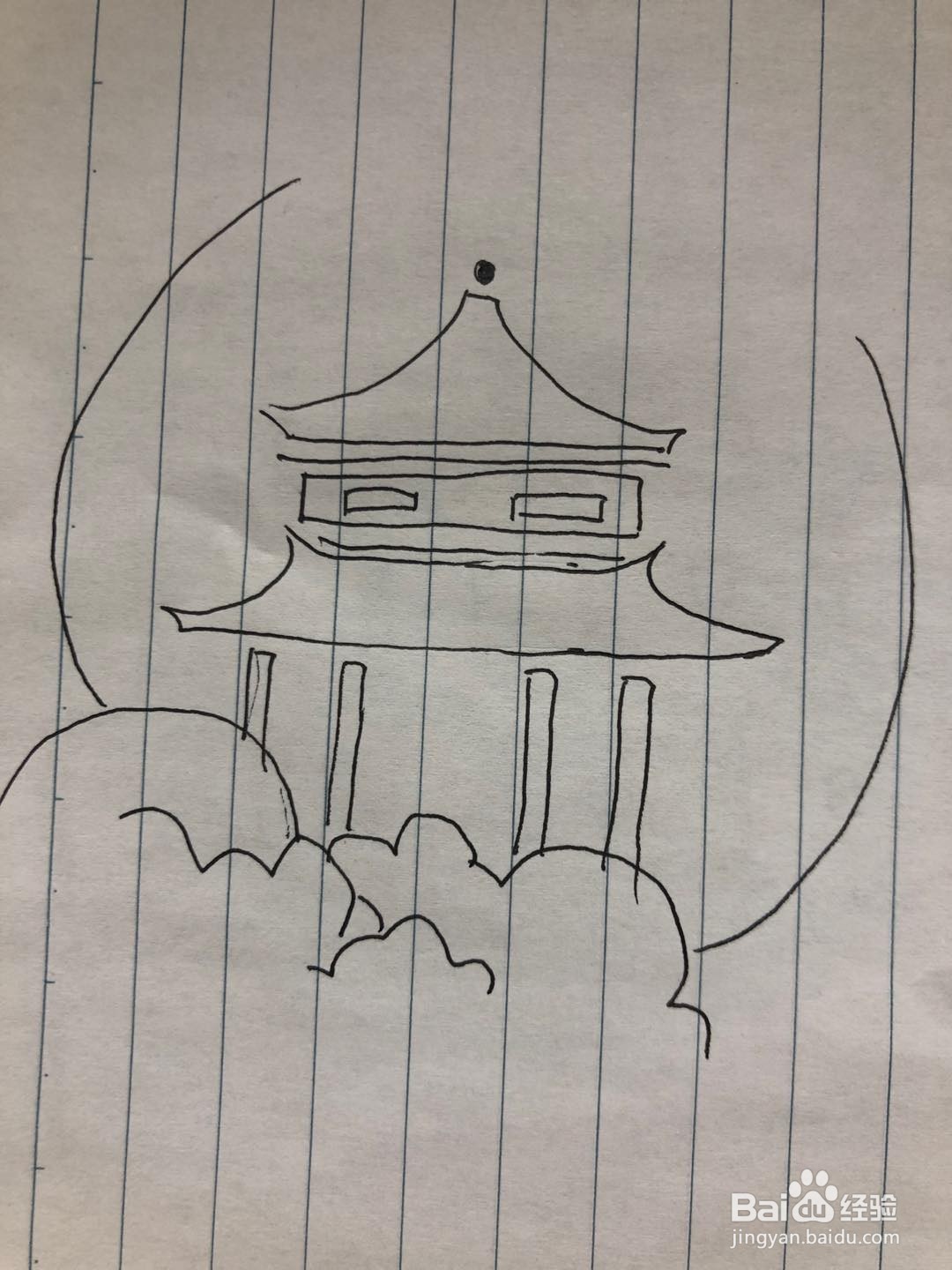 古楼简笔画图片