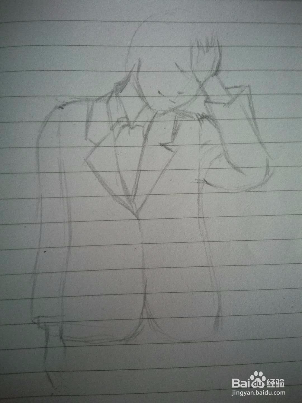 《风中女孩》漫画线稿手绘教程