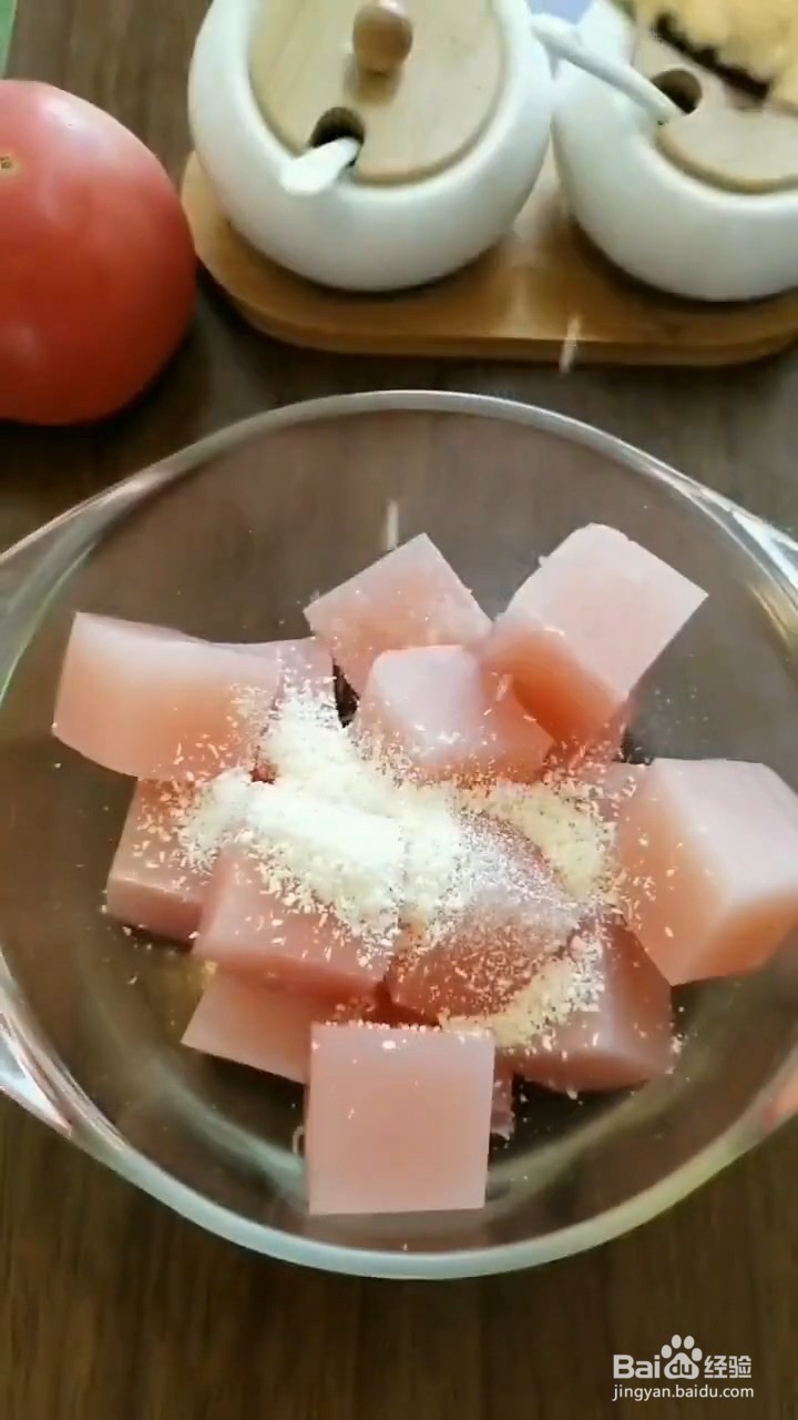 如何制作好吃的西红柿椰蓉凉糕