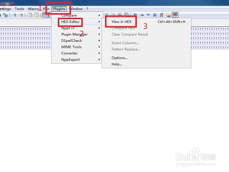 hex editor中ASCII&十六进制&二进制之间转换