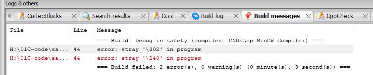 error: stray '2' ‘0’in program错误