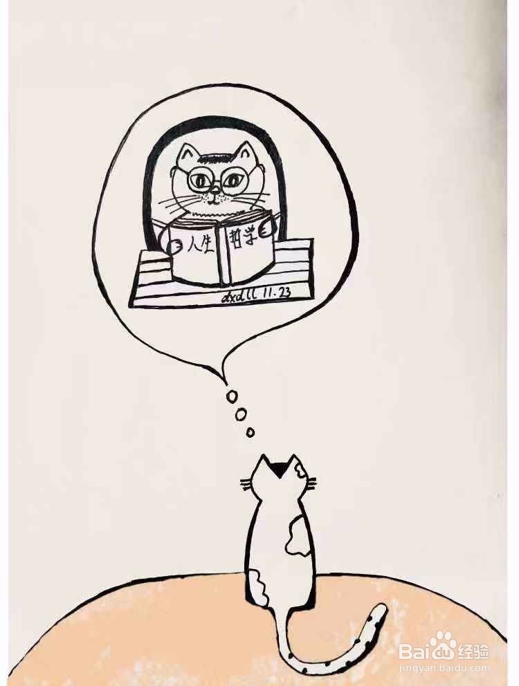 茉莉蜡笔手绘之喵星人的想法