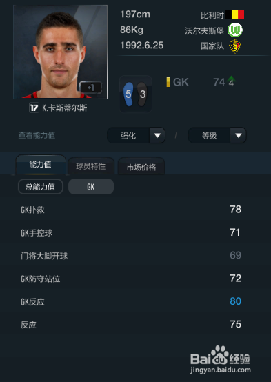 FIFA OL3比利时国家队球员推荐(门将篇)