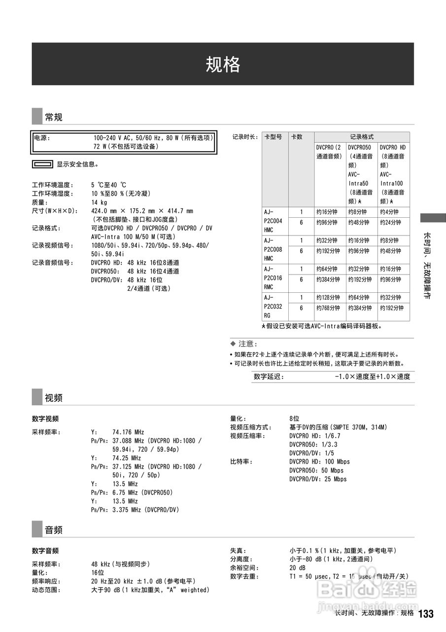 松下 AJ-HPS1500MC编辑录放机操作手册:[14]
