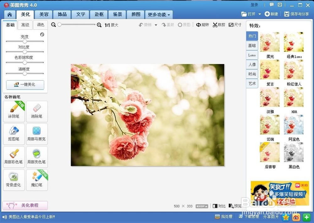 【做图入门教程】画中画镜像图 美图秀秀