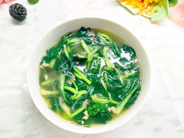 肉沫粉丝鸡毛菜