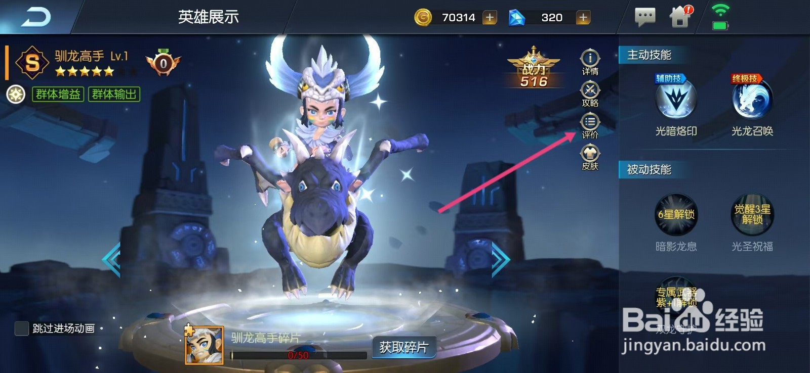 光之守望如何查看驯龙高手的【评价】