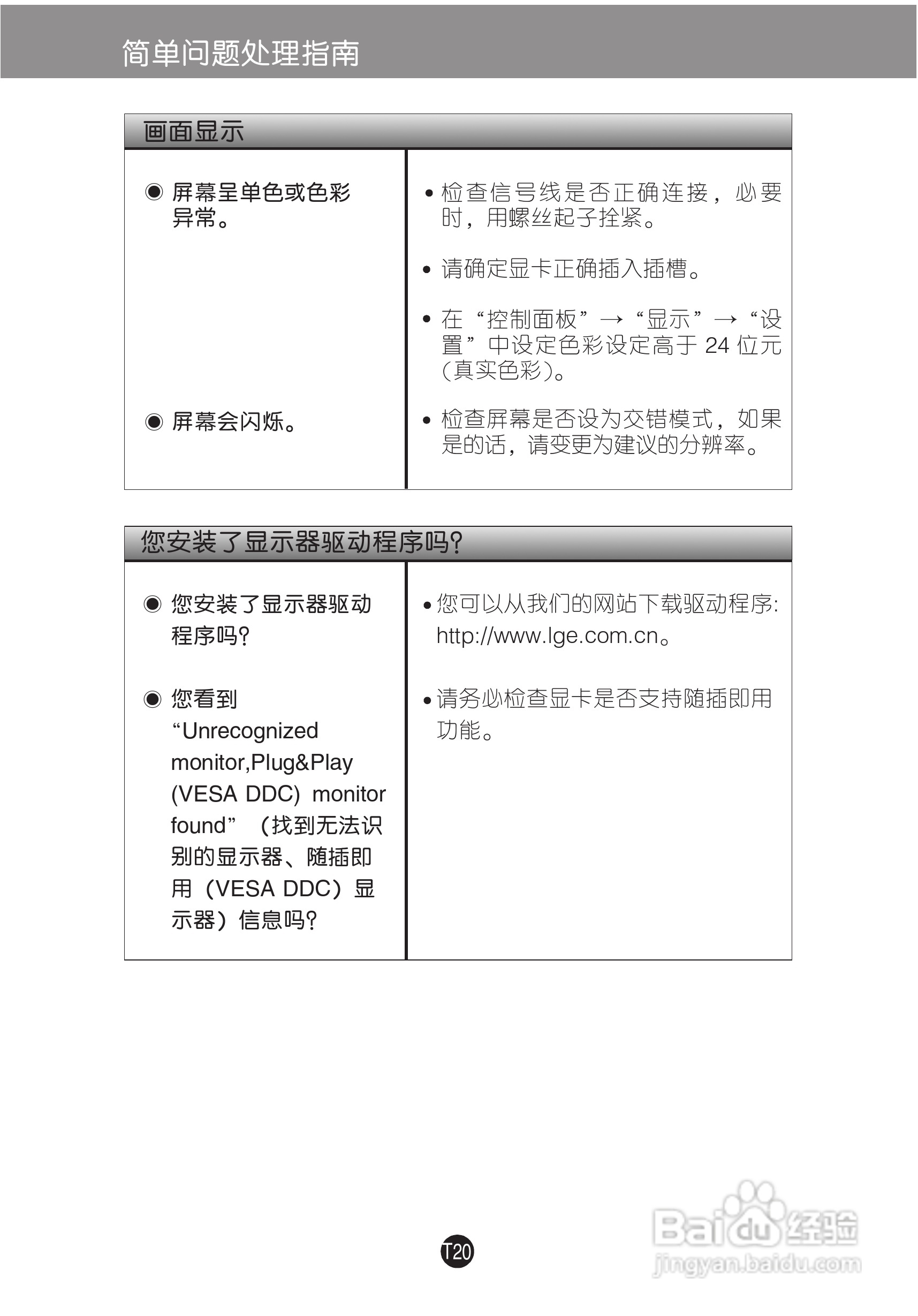 LG W1952TE液晶显示器使用说明书:[3]