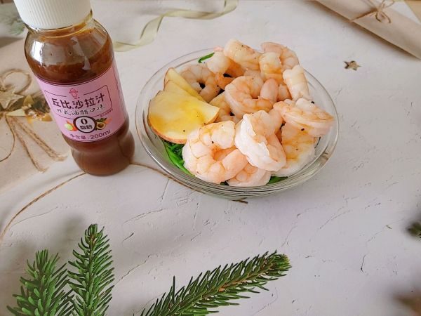 菠菜虾仁熟沙拉